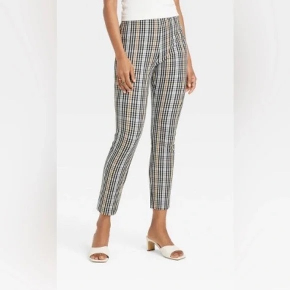 Women's Ankle Pants - A New Day Blue Plaid